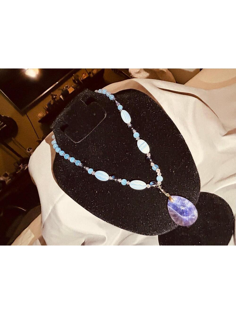 ✨ Gorgeous Boho Statement Purple Pendant & Moonstone Necklace ✨